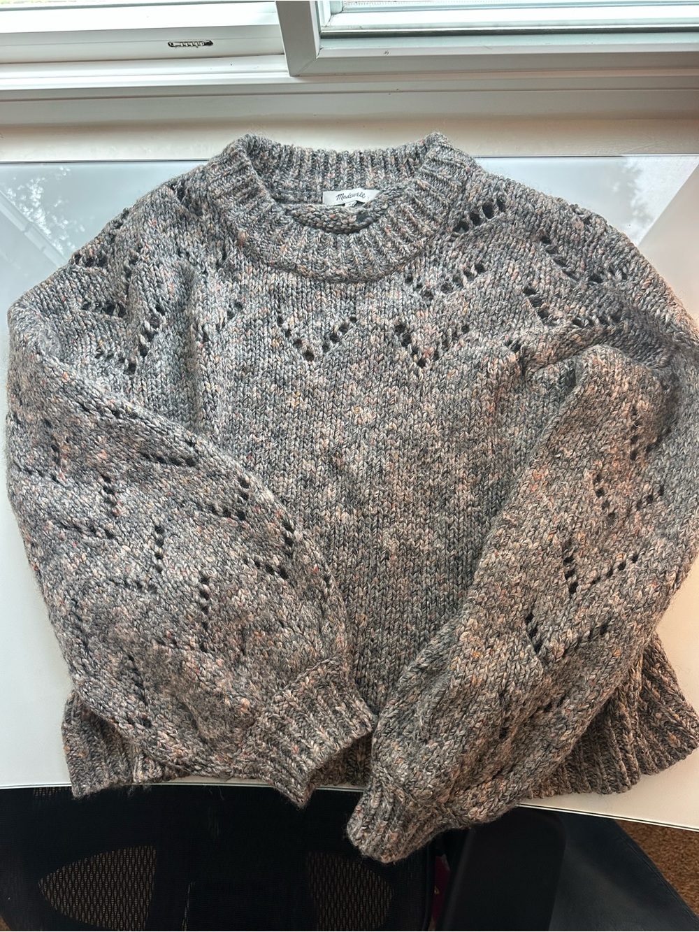 Madewell Gray Knit Crewneck Sweater size medium